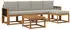 vidaXL Outdoor-Sofagarnitur 6-tlg. Polyester Natur/Hellgrau (3385152)