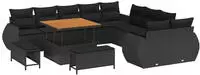 vidaXL Gartensofa-set 13 pcs Schwarz Poly-Rattan