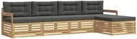 vidaXL Outdoor-Sofagarnitur 5 pcs Wei&szlig; und Anthrazit Polyester