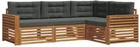 vidaXL Outdoor-Sofagarnitur mit Kissen 4 pcs Natur und Anthrazit
