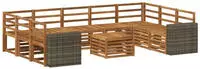 vidaXL Sofagarnituren 10 pcs Natur Massivholz Akazie