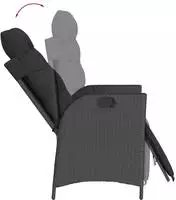vidaXL 7-tlg. Garten-Essgruppe mit Kissen Schwarz Poly Rattan