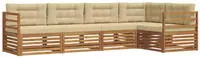 Outdoor-sofagarnitur Mit Kissen 5 Pcs Natur Und Beige Vidaxl