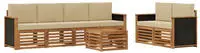 Outdoor-sofagarnitur 7 Pcs Natur Und Beige Massivholz Akazie Vidaxl