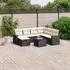 vidaXL Garten-Sofagarnitur 7-tlg. mit Kissen Schwarz Poly Rattan (3263521)