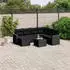 vidaXL Garten-Sofagarnitur 7-tlg. mit Kissen Schwarz Poly Rattan (3263521)