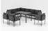 Gardissimo Sorrent Alu Ecklounge Dining-Set mit 3 Sesseln, wetterfest