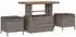 vidaXL Gartensofa-Set mit Kissen & Stauraum 9-tlg. Poly-Rattan Grau (3363783)