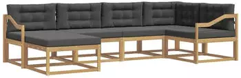 vidaXL Outdoor-Sofagarnitur 5-tlg. Polyester Wei&szlig;/Anthrazit (3386706)