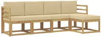 Outdoor-sofagarnitur Mit Kissen 5 Pcs Wei&szlig; Und Beige Vidaxl