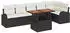 vidaXL Garten-Sofa-Set mit Stauraum 7-teilig Poly-Rattan Schwarz (3358329)