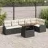 vidaXL Garten-Sofa-Set mit Stauraum 7-teilig Poly-Rattan Schwarz (3358329)