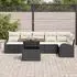 vidaXL Garten-Sofa-Set mit Stauraum 7-teilig Poly-Rattan Schwarz (3358329)