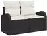 vidaXL Garten-Sofa-Set mit Stauraum 7-teilig Poly-Rattan Schwarz (3358329)