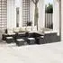vidaXL Garten-Sofagarnitur 14-tlg. mit Kissen, Poly Rattan, Schwarz (3364800)