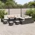 vidaXL Garten-Sofagarnitur 14-tlg. mit Kissen, Poly Rattan, Schwarz (3364800)