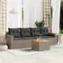 vidaXL Garten-Sofagarnitur 5-tlg. mit Kissen, Poly Rattan, Grau (3224002)