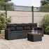 vidaXL Garten-Sofagarnitur 5-tlg. mit Kissen, Poly Rattan, Grau (3224002)