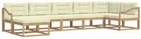 vidaXL Outdoor-Sofagarnitur mit Kissen 7 pcs Wei&szlig; und Creme
