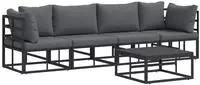 vidaXL Gartensofa-set 5 pcs Schwarz Metall