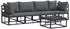 vidaXL Gartensofa-Set 5-tlg. Metall Schwarz (8721288631251)