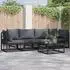 vidaXL Gartensofa-Set 5-tlg. Metall Schwarz (8721288631251)