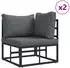 vidaXL Gartensofa-Set 5-tlg. Metall Schwarz (8721288631251)
