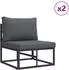 vidaXL Gartensofa-Set 5-tlg. Metall Schwarz (8721288631251)