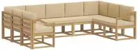 vidaXL Outdoor-Sofagarnitur mit Kissen 9 pcs Wei&szlig; und Beige
