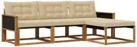 Vidaxl Outdoor Sofa Set With Cushion 4 Pcs Natural And Beige