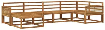 vidaXL Outdoor-Sofagarnitur 6-tlg. Natur Massivholz Akazie (3382707)