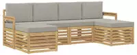 vidaXL Outdoor-Sofagarnitur 5 pcs Wei&szlig; und Hellgrau