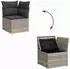 vidaXL Gartenlounge-Set 7-tlg. mit Kissen Hellgrau Poly-Rattan (3354861)