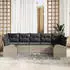 vidaXL Gartenlounge-Set 7-tlg. mit Kissen Hellgrau Poly-Rattan (3354861)