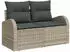 vidaXL Gartenlounge-Set 7-tlg. mit Kissen Hellgrau Poly-Rattan (3354861)