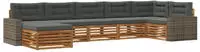 vidaXL Outdoor-Sofagarnitur mit Kissen 7 pcs Natur und Anthrazit
