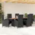 vidaXL Garten-Essgruppe 9-tlg. mit Kissen, Poly Rattan, Schwarz (3213515)