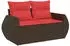 vidaXL Gartensofa-Set 4-teilig mit Kissen, Polyrattan, Braun (3221273)