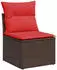 vidaXL Gartensofa-Set 4-teilig mit Kissen, Polyrattan, Braun (3221273)