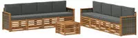 vidaXL Sofagarnituren mit Kissen 9 pcs Massivholz Akazie