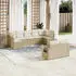 vidaXL Garten-Sofagarnitur 9-tlg. mit Kissen, Poly Rattan, Beige (3252956)