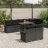 vidaXL Garten-Essgruppe 9-teilig mit Kissen, Poly-Rattan/Akazie, Schwarz (3349351)