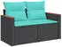 vidaXL Gartensofa-Set 4-teilig mit Kissen, Polyrattan Schwarz (3225903)