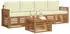 vidaXL Outdoor-Sofagarnitur 5-tlg. Akazien-Massivholz Natur/Creme (3374320)