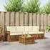 vidaXL Outdoor-Sofagarnitur 5-tlg. Akazien-Massivholz Natur/Creme (3374320)