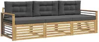 vidaXL Outdoor-Sofagarnitur 3 pcs Wei&szlig; und Anthrazit Polyester