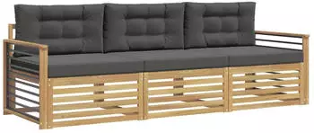 vidaXL Outdoor-Sofagarnitur 3-tlg. Polyester Wei&szlig;/Anthrazit (3389977)