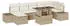 vidaXL Garten-Sofa-Set mit Kissen 8-teilig Beige Rattan (3349227)