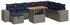 vidaXL Garten-Sofagarnitur 9-tlg. Poly Rattan Akazie Grau mit Kissen (3328104)