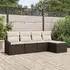 vidaXL Sofa-Set mit Kissen 5-tlg. Braun Polyrattan